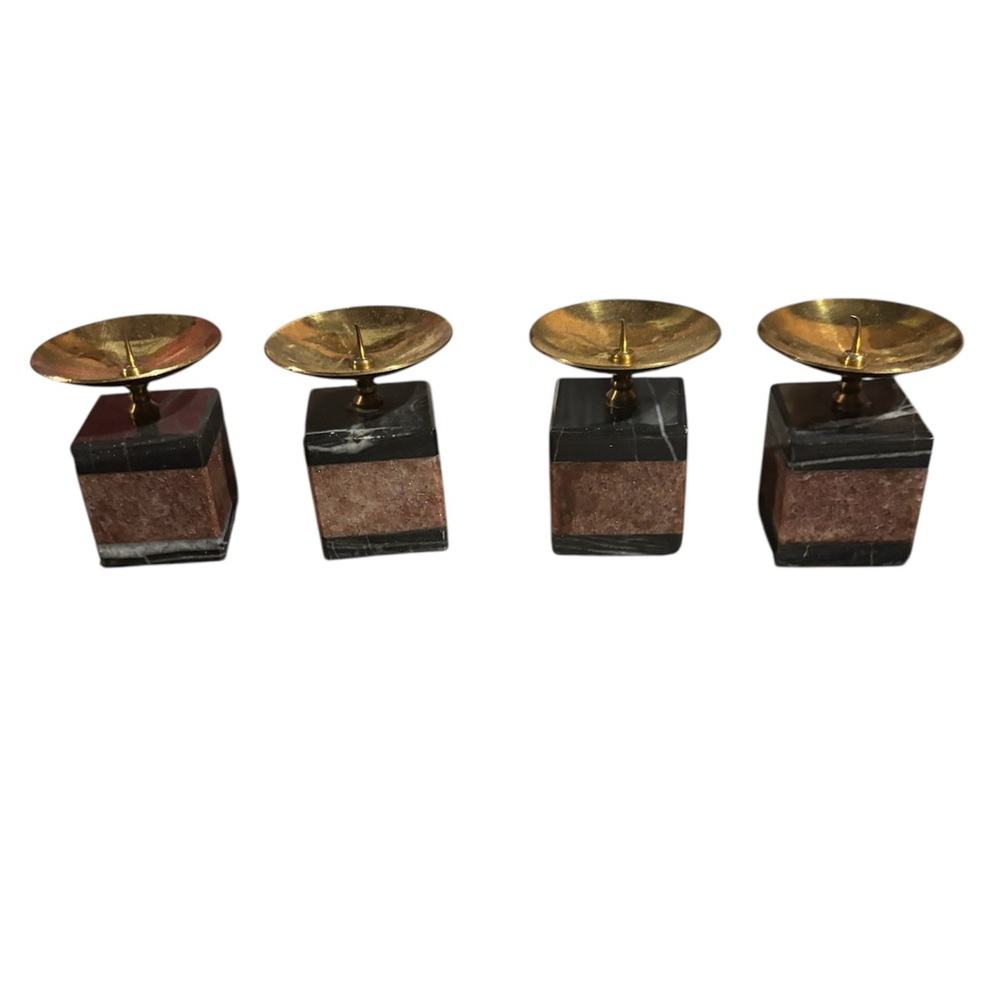 🥳Elegant Gold and Brown Candle Holders